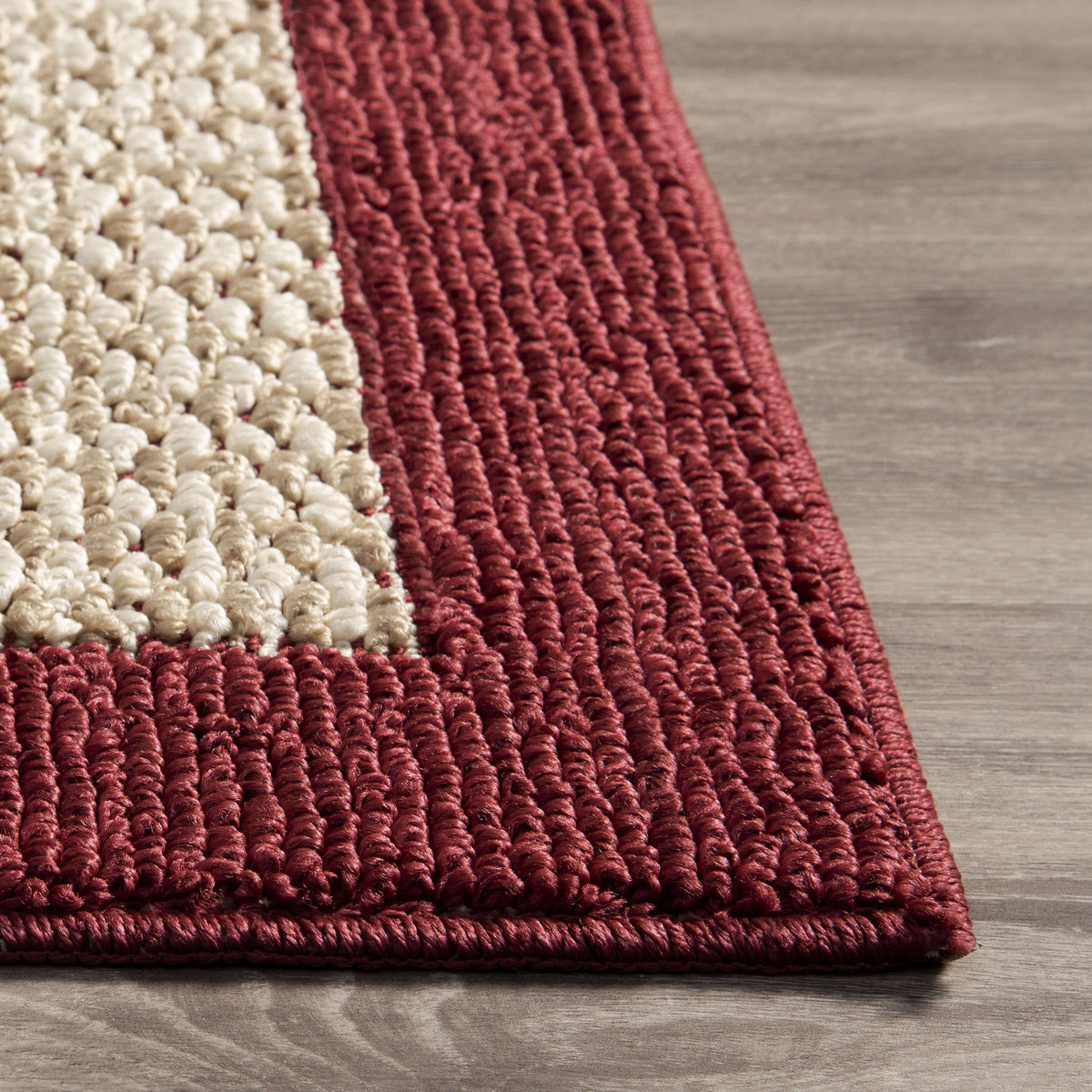 Velmora™ Faux Sisal Red Border Indoor Area Rug Set, 3 Piece