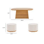 Velmora™ Juliet Outdoor Coffee Table with 2 Ottomans and Patio Cover, Beige