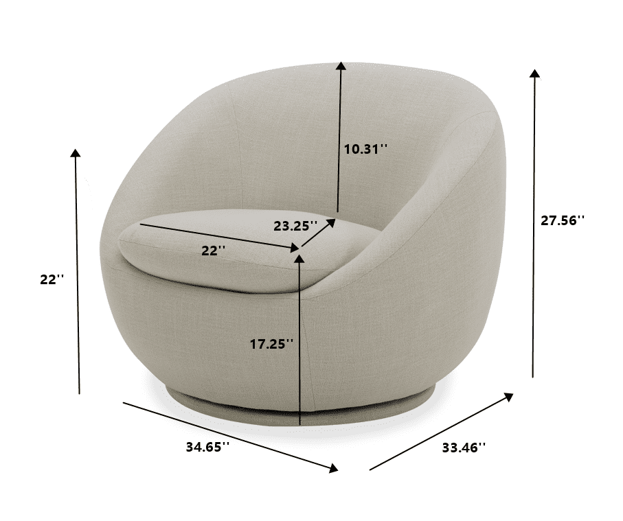 Velmora™ Mira Swivel Accent Chair, Cream