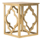 Velmora™ Milo Trellis Glam Gold Leaf Wood End Table, Gold