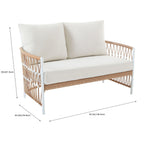 Velmora™ Lilah Outdoor Wicker Loveseat with White Cushions