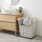 Velmora™ 75L Rectangular Steel Wire Laundry Hamper with Removable Liner, Natural, Adult