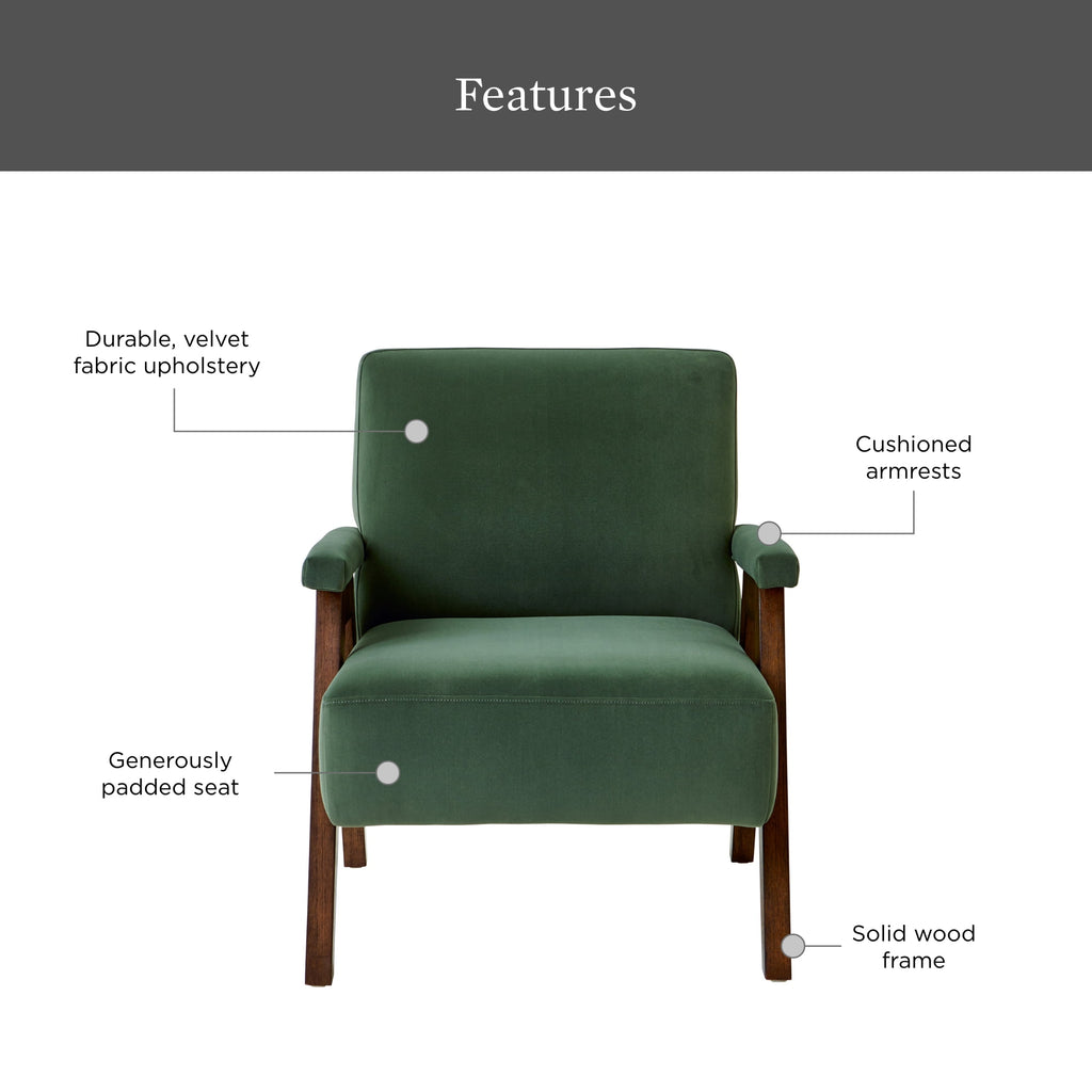 Velmora™ Ezra Accent Chair, Olive Green