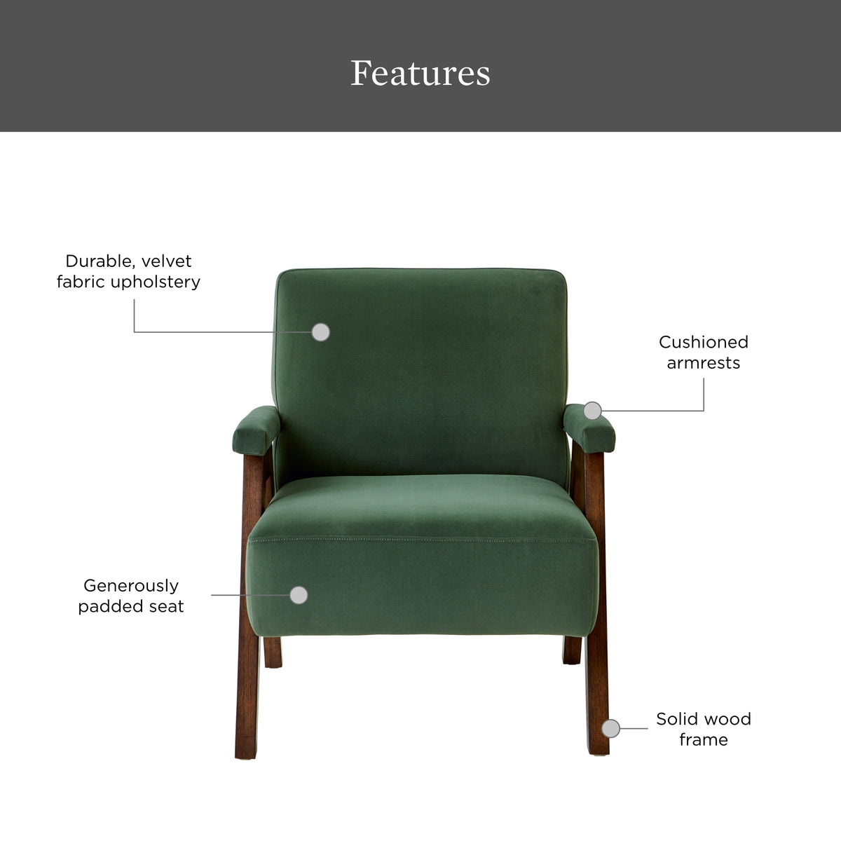 Velmora™ Ezra Accent Chair, Olive Green