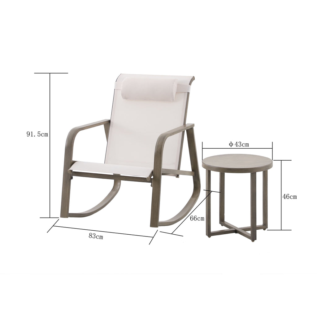 Velmora™ Dashwood 3-Piece Steel Outdoor Rocker Chat Set, Cream