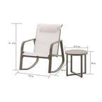 Velmora™ Dashwood 3-Piece Steel Outdoor Rocker Chat Set, Cream