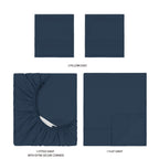 Velmora™ Super Soft Brushed Microfiber Bed Sheet Set, Blue Cove, King, 4 Piece