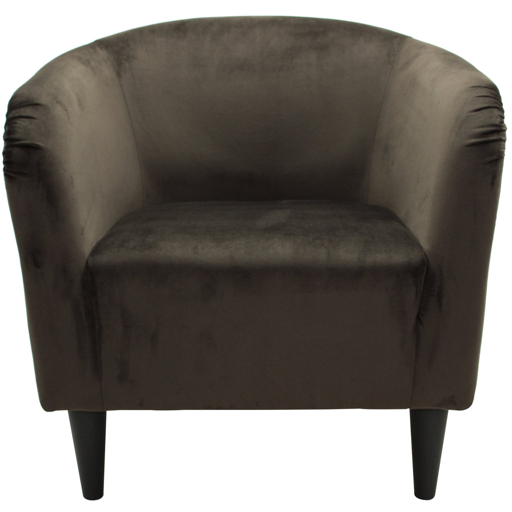 Velmora™ Microfiber Tub Accent Chair, Chocolate Brown
