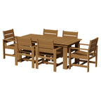 Velmora™ Ezra 7-Piece Outdoor HDPE Dining Set, Teak