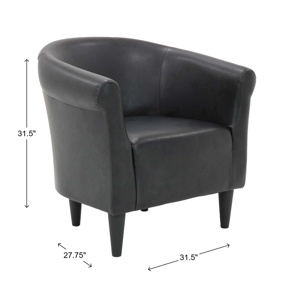 Velmora™ Marlee Barrel Accent Chair, Sedona Black