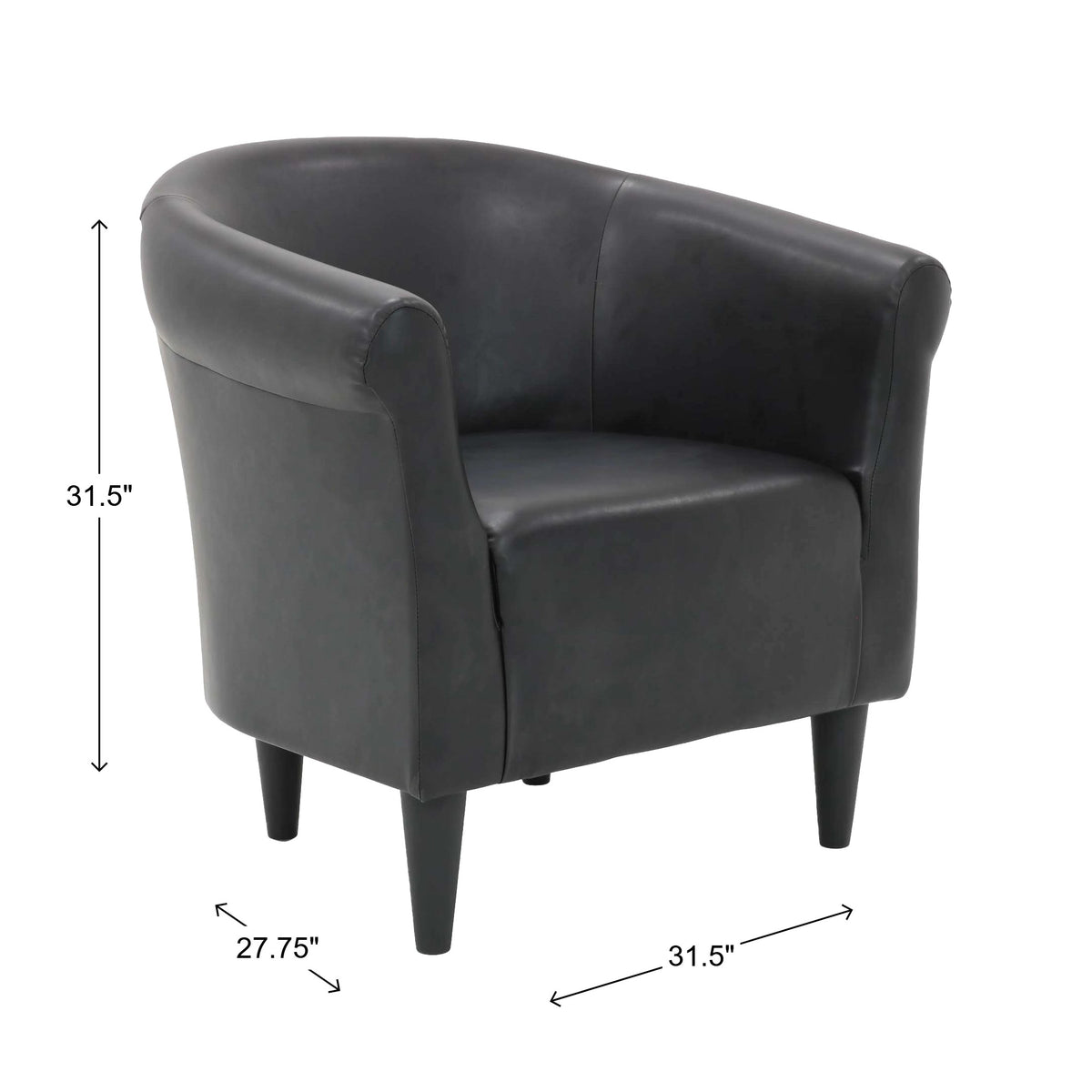 Velmora™ Marlee Barrel Accent Chair, Sedona Black