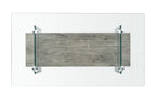 Velmora™ Kayley Retro 2 Tier Glass Coffee Table, Grey Oak