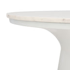 Velmora™ Mila Modern Round Pedestal Coffee Table, White Marble