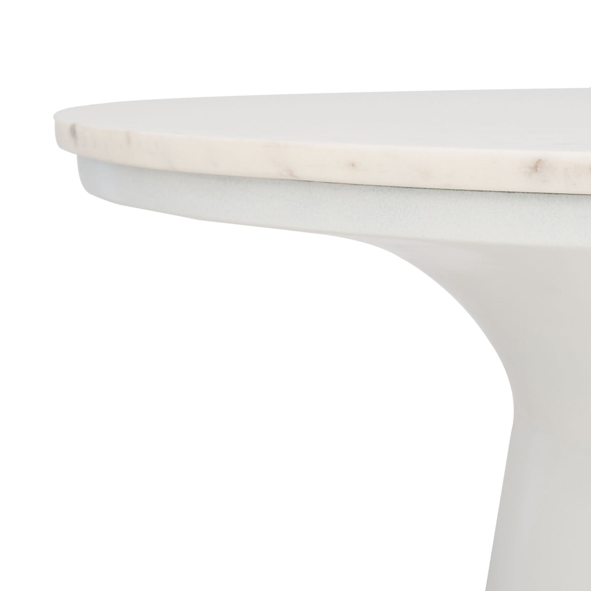 Velmora™ Mila Modern Round Pedestal Coffee Table, White Marble