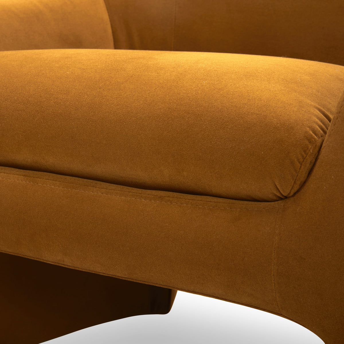 Velmora™ Emerson Curvy Accent Chair, Ochre Velvet