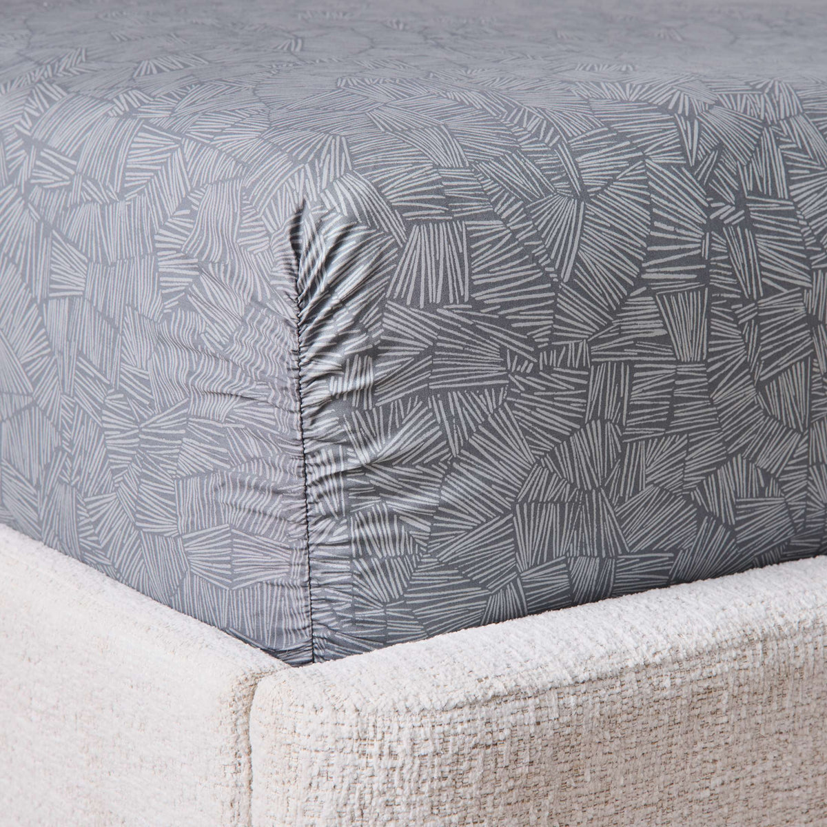 Velmora™ Cool & Crisp 300 Thread Count Cotton Percale Bed Sheet Set, Ziggy Geo Print Gray, Twin