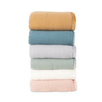 Velmora™ Throw Blanket, Reversible Gauze and Cozy Knit, 50 in x 72 in, Antique Blush