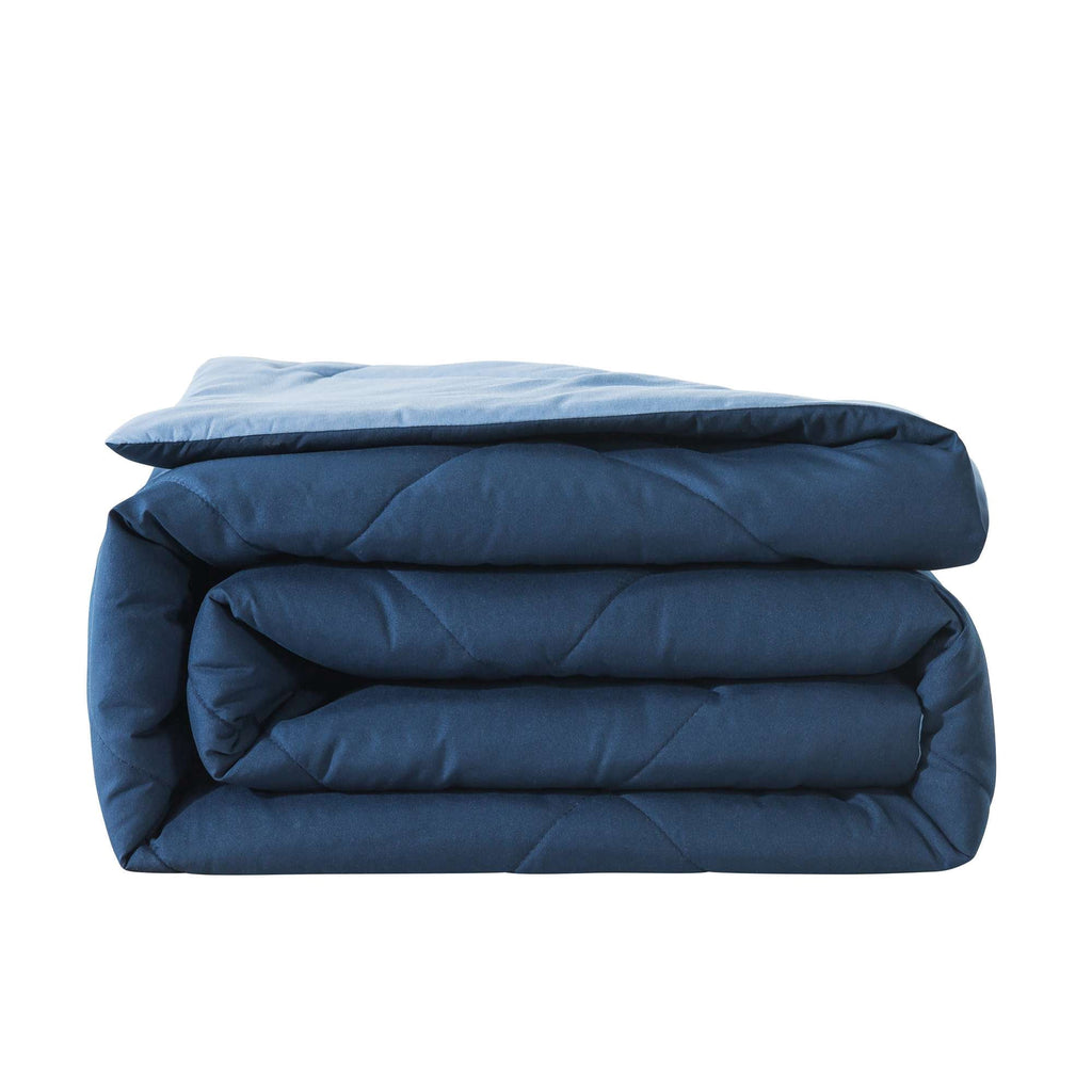 Velmora™ Reversible Microfiber Comforter, Navy, Full/Queen