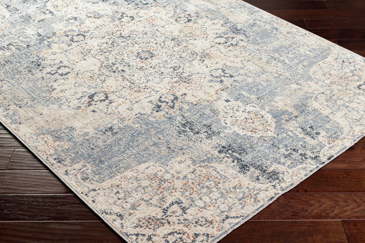 Velmora™ Abstract with Fringe 5'2" x 7' Area Rug for Living Room Bedroom Ivory