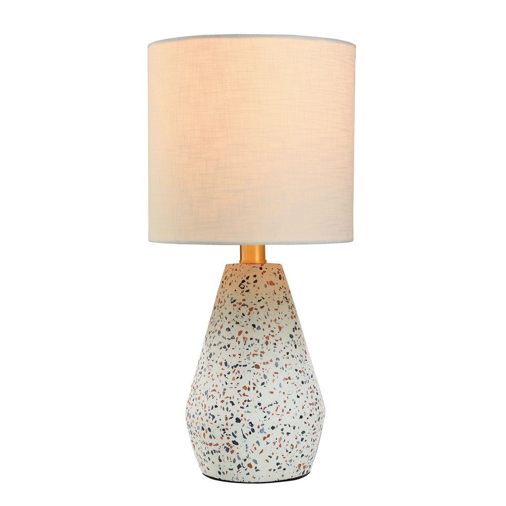 Velmora™ Terrazzo Table Lamp with White Drum Shade, 16.75 in