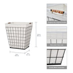 Velmora™ 75L Rectangular Steel Wire Laundry Hamper with Removable Liner, Natural, Adult