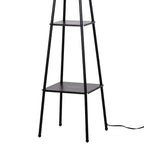 Velmora™ Metal Etagere Floor Lamp with Shelves, Charcoal Finish