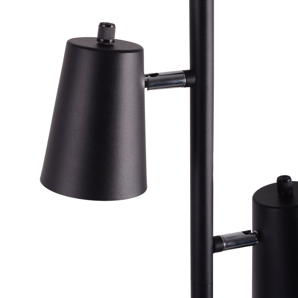 Velmora™ LED Floor Lamp, 62.2 in Height, 3 Adjustable Lights, Matte Black Finish, 1-Pack