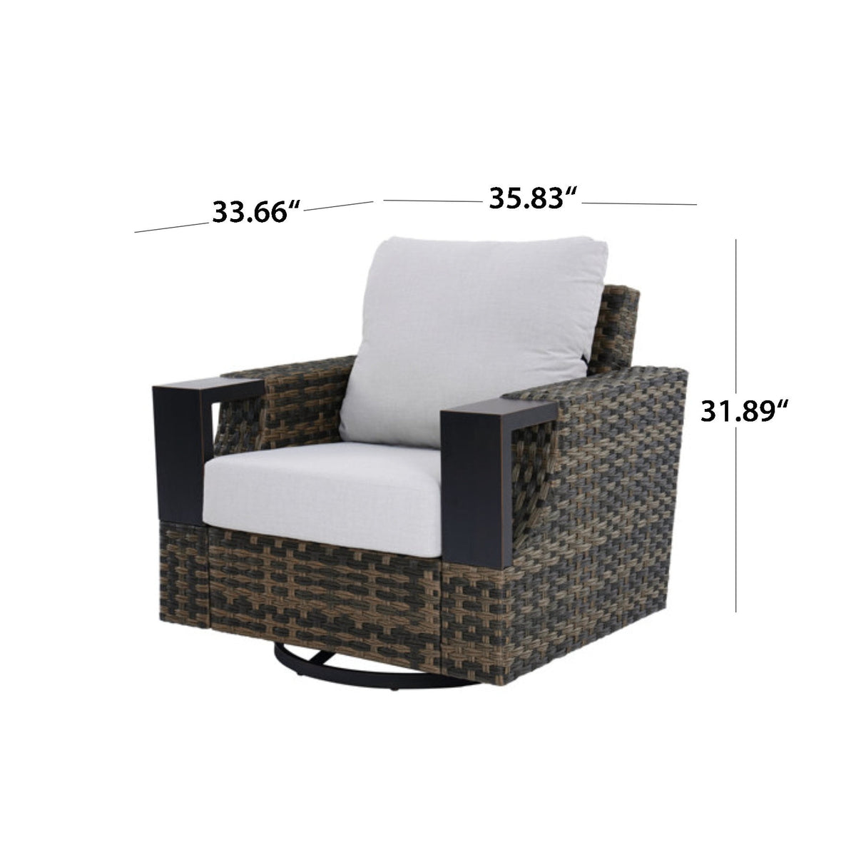 Velmora™ Rockport Club Swivel Chairs, Brown, 2 Pack