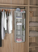 Velmora™ (2 pack) 5-Tier Hanging Closet Storage Organizer Dividers for Shoes and Clothes, 10-Compartments, Polyester & Cotton
