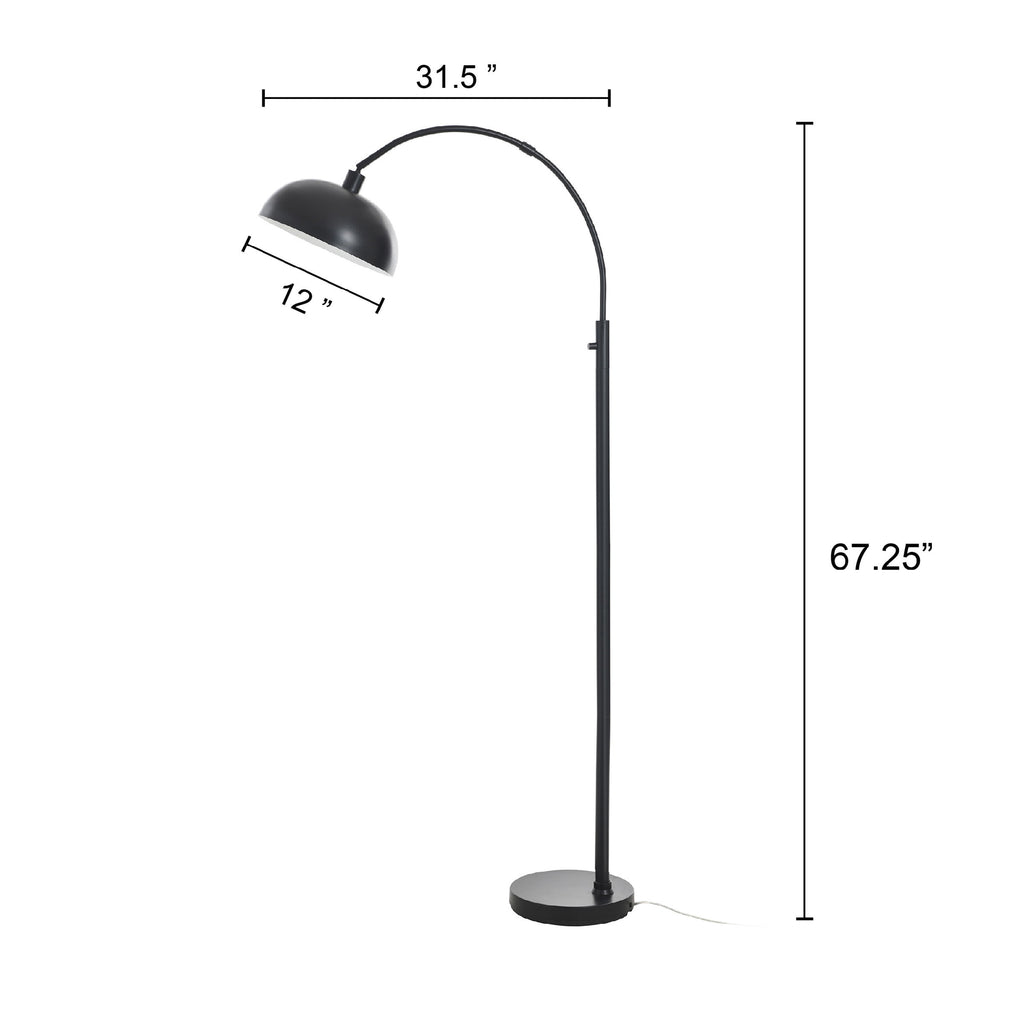 Velmora™ Black Finish Arch Dome Floor Lamp