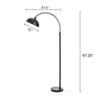 Velmora™ Black Finish Arch Dome Floor Lamp