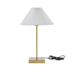 Velmora™ 21" Gold Brass Pleated Shade Table Lamp