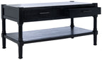 Velmora™ Filbert Solid 2 Drawer Coffee Table, Black