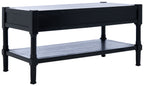 Velmora™ Filbert Solid 2 Drawer Coffee Table, Black