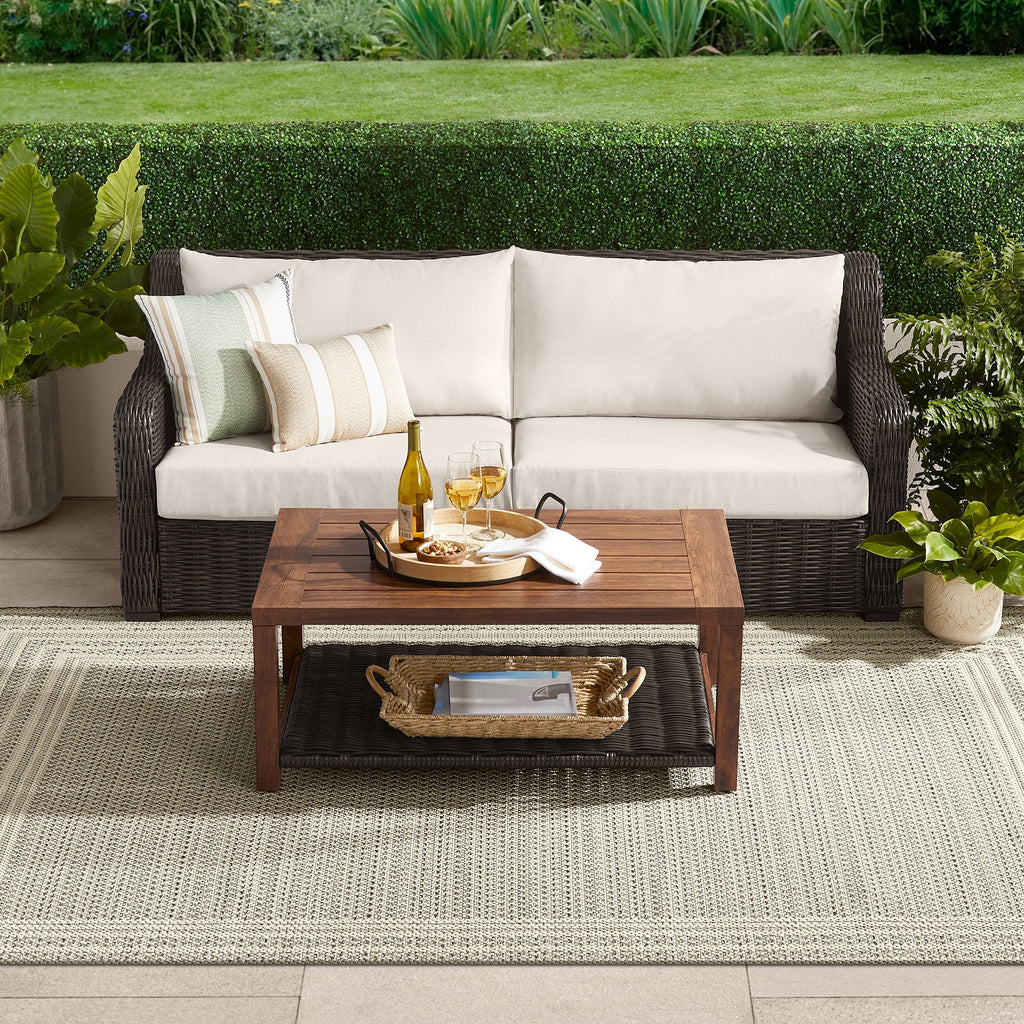 Velmora™ Bellamy Table, Dark Brown Wicker