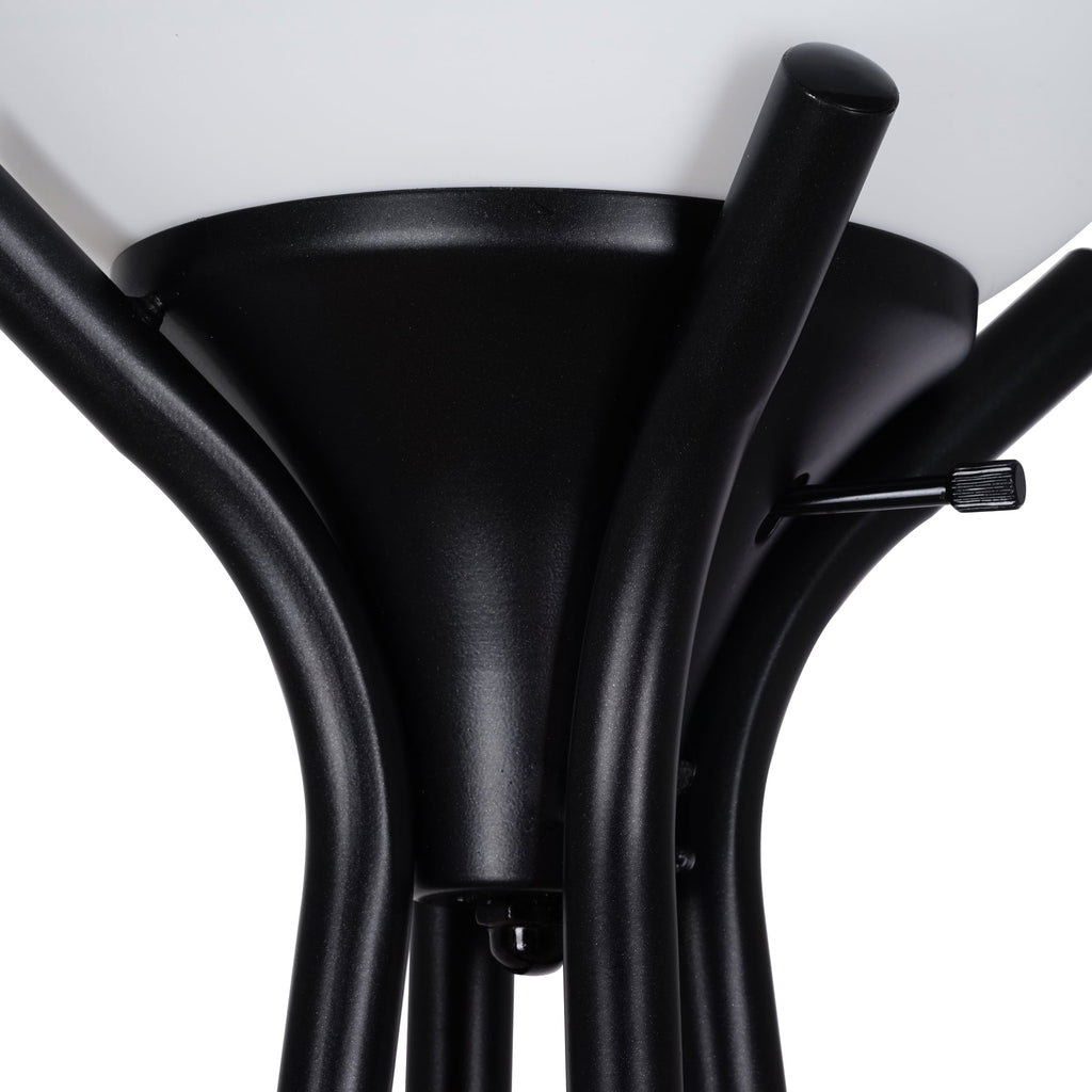 Velmora™ Metal Etagere Floor Lamp with Shelves, Charcoal Finish