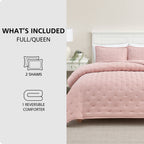 Velmora™ Full/Queen Comforter Set, All-Season, 3-Piece, Pink