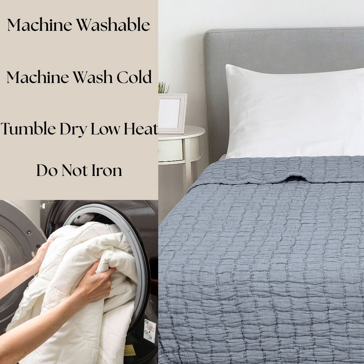 Velmora™ Check Matelasse Quilt, Washed Indigo, Full/Queen