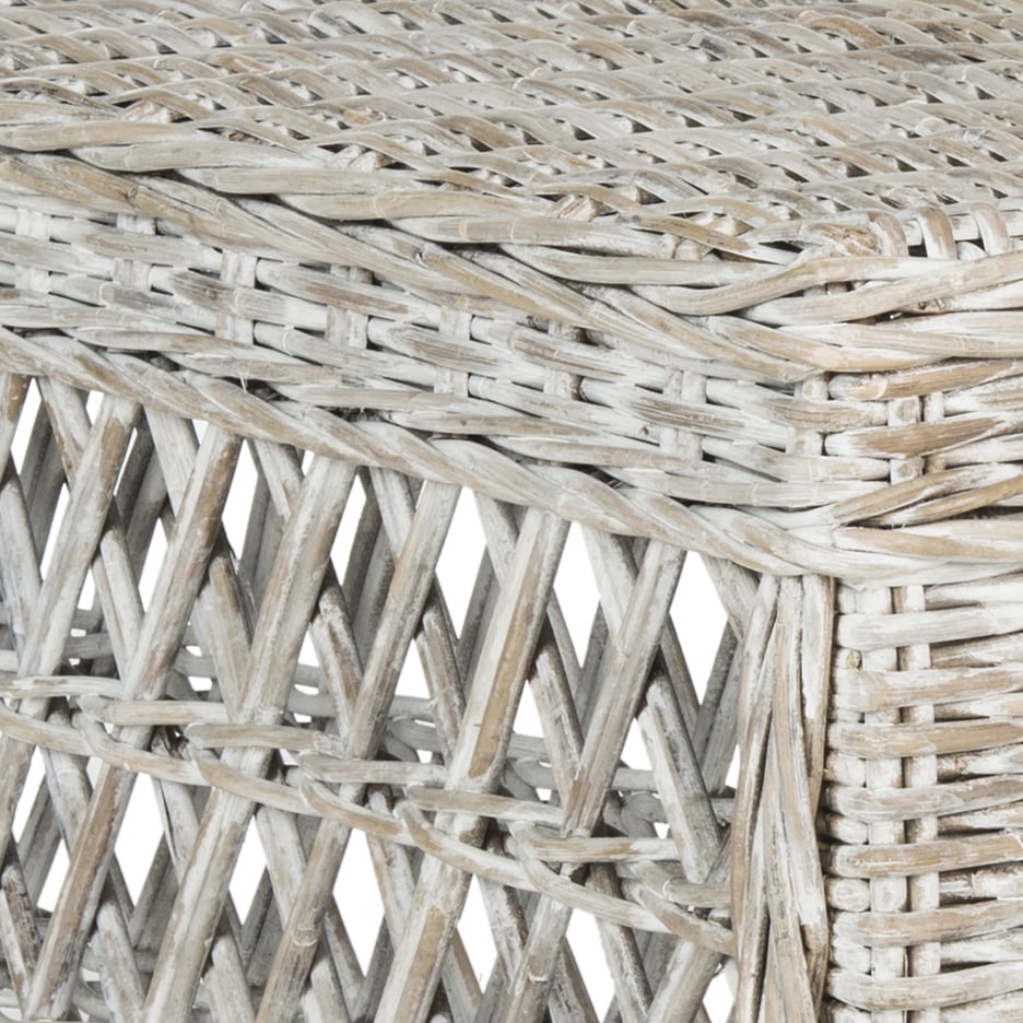 Velmora™ Shila Nautical Wicker Coffee Table, White Wash