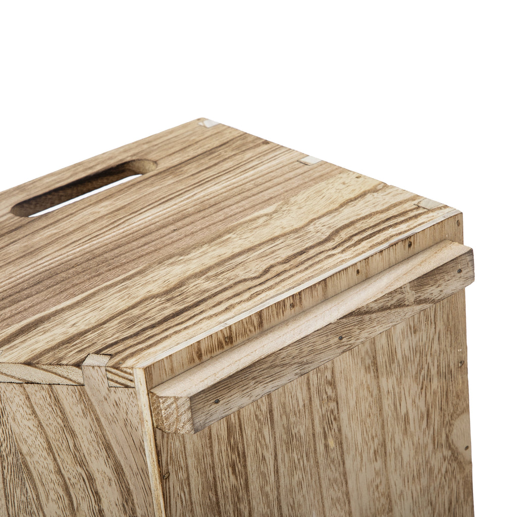 Velmora™ 2-Piece Set Natural Wood Stacking Open Front Decorative Storage Bins, 11 in x 16.5 in x 10 in
