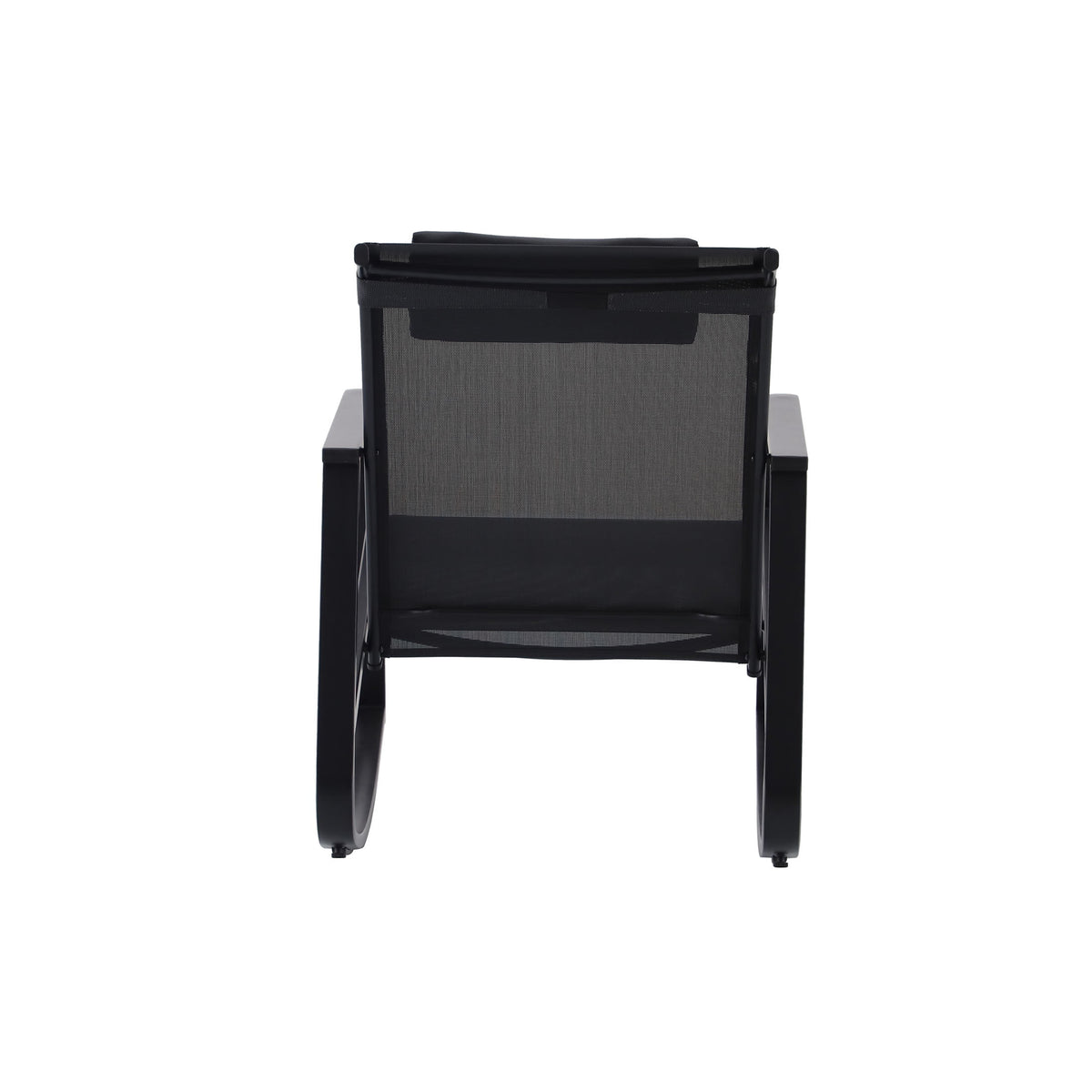 Velmora™ Dashwood Steel 3-Piece Rocker Outdoor Chat Set, Black