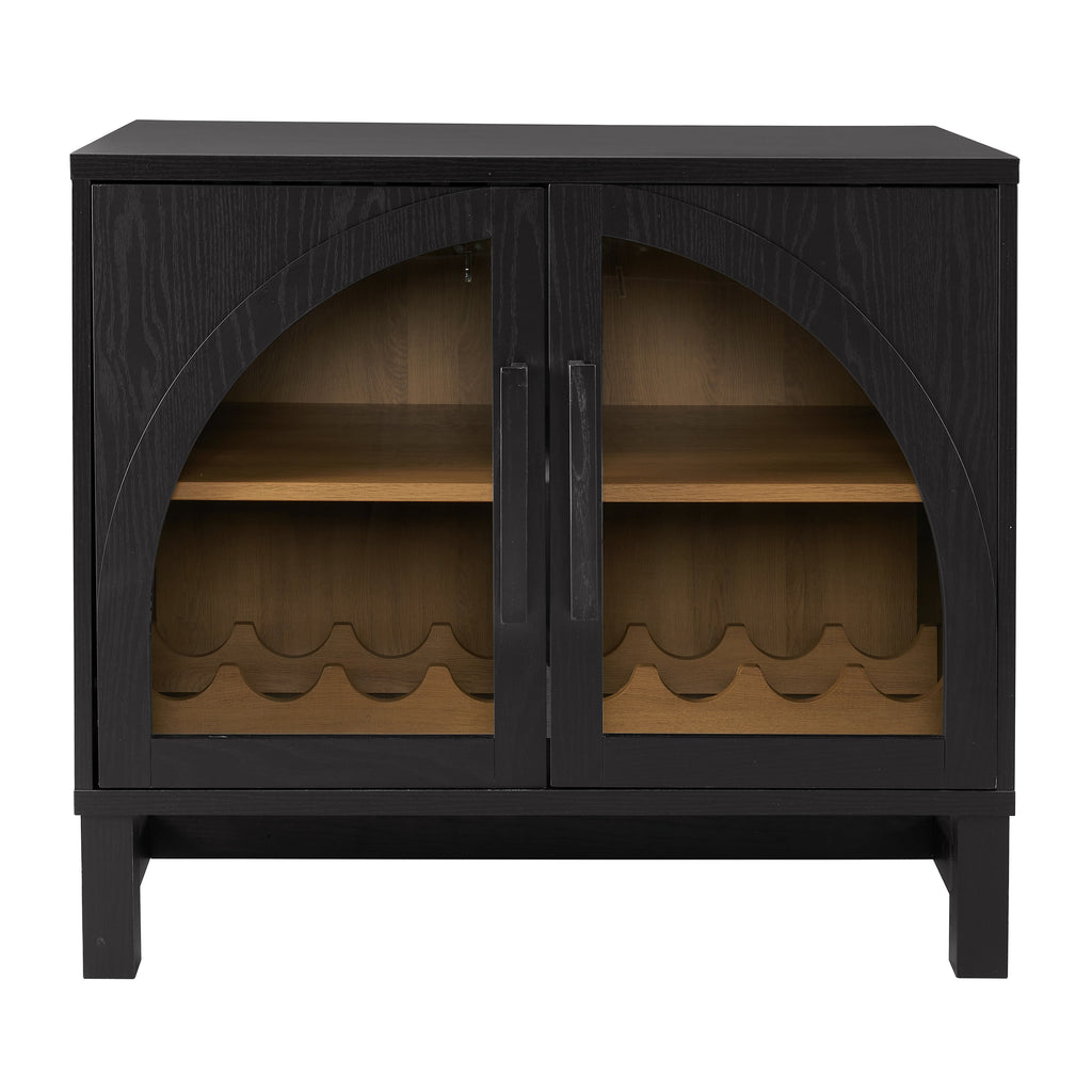 Velmora™ Juliet Arch Door Kitchen Console, Black Finish