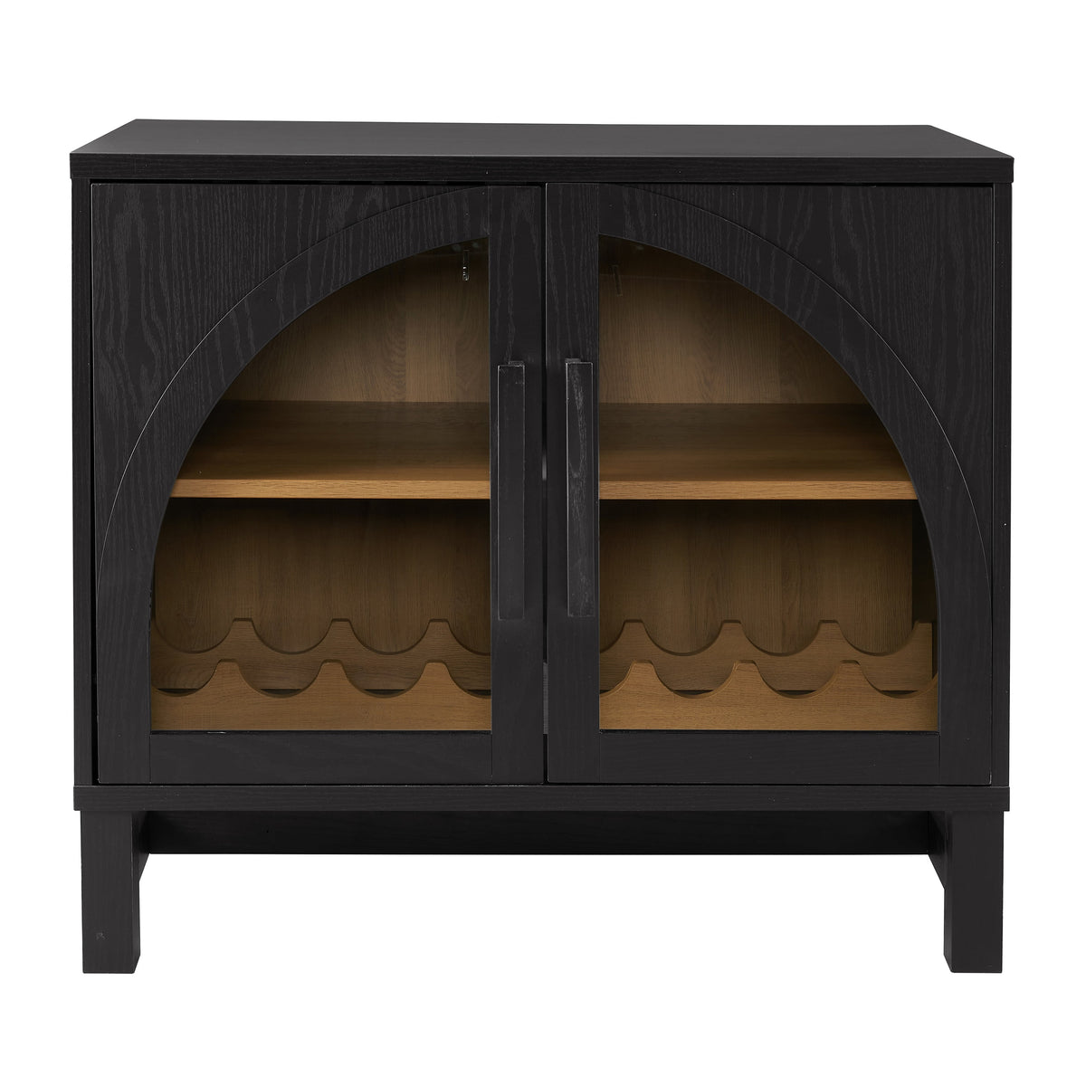 Velmora™ Juliet Arch Door Kitchen Console, Black Finish