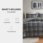 Velmora™ Western Plaid 3-Piece Green Comforter Set, Full/Queen