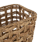 Velmora™ Extra Large Water Hyacinth Twist Decorative Storage Basket with Handles, 19 in x 16 in x 16 in