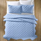 Velmora™ Diamond Gauze Quilt, Blue, Full/Queen, All Ages