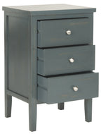 Velmora™ Deniz Classic End Table with 3 Storage Drawers, Steel Teal