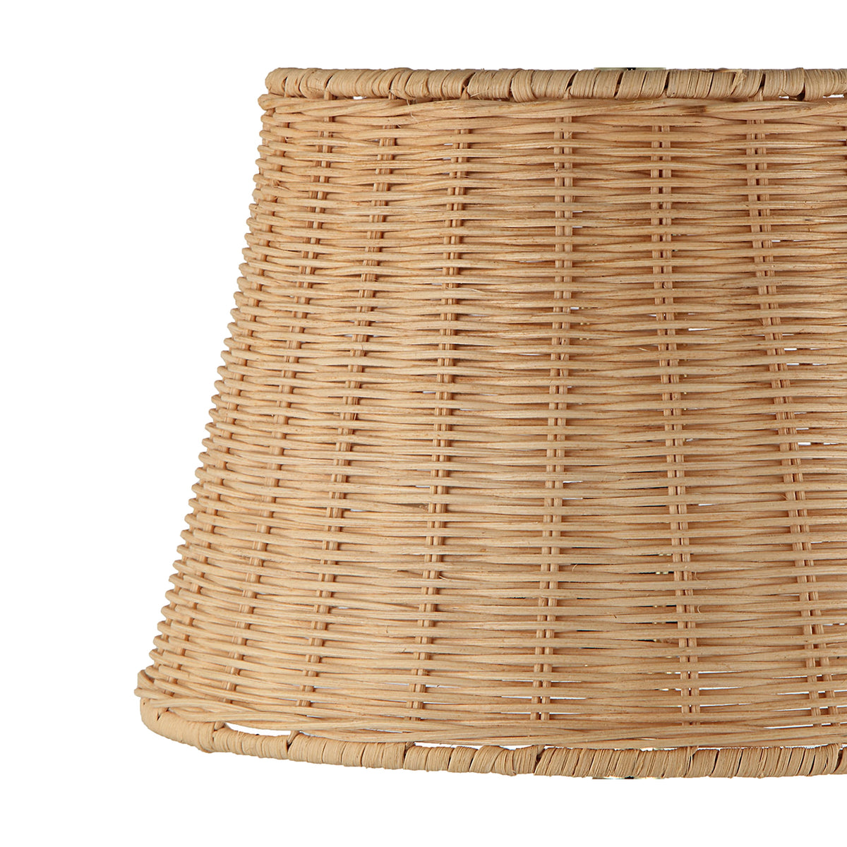 Velmora™ Cream Reactive Ceramic Table Lamp with Natural Rattan Shade, 18 in