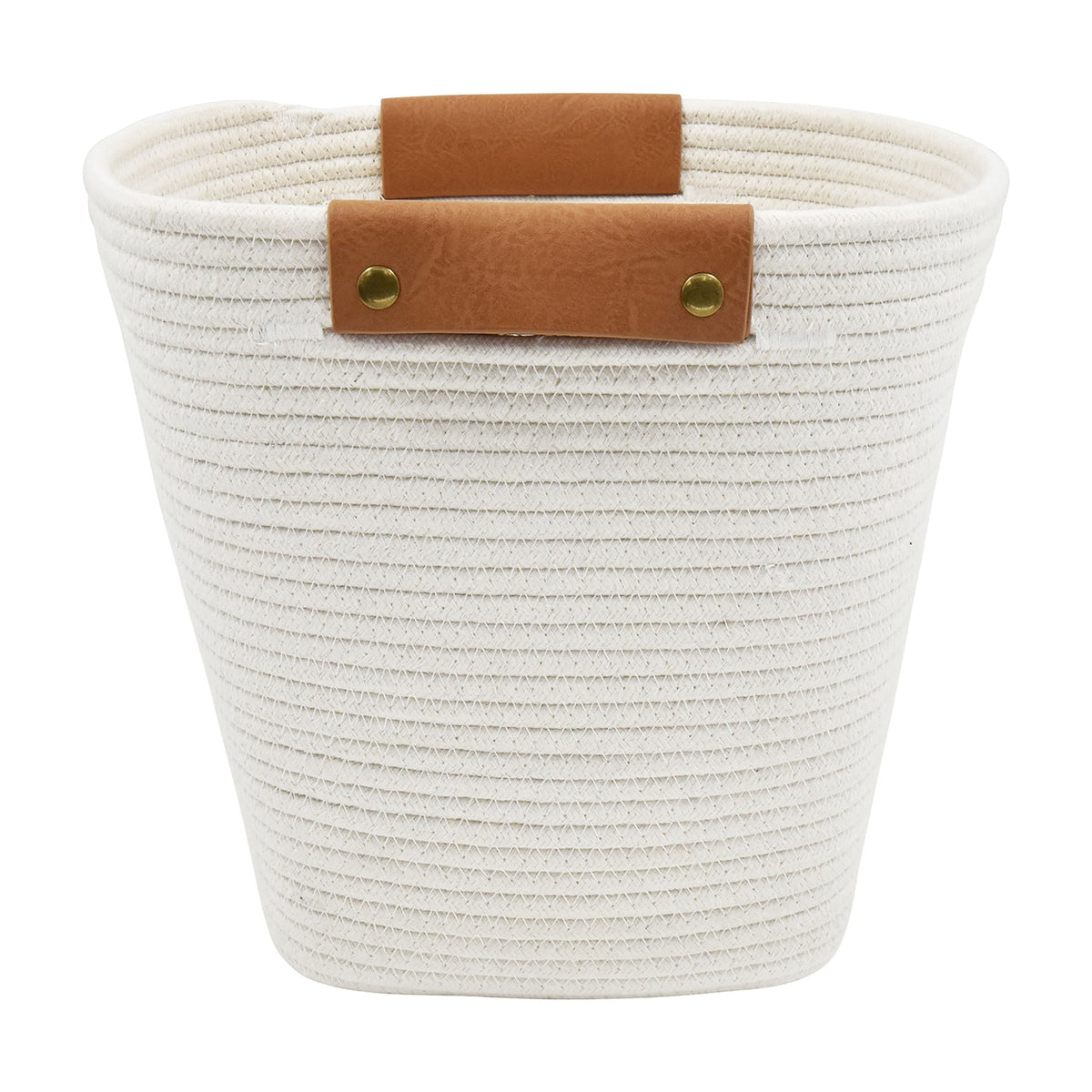 Velmora™ (4 pack) Medium White Cotton Rope Decorative Storage Basket, 11 in x 11 in