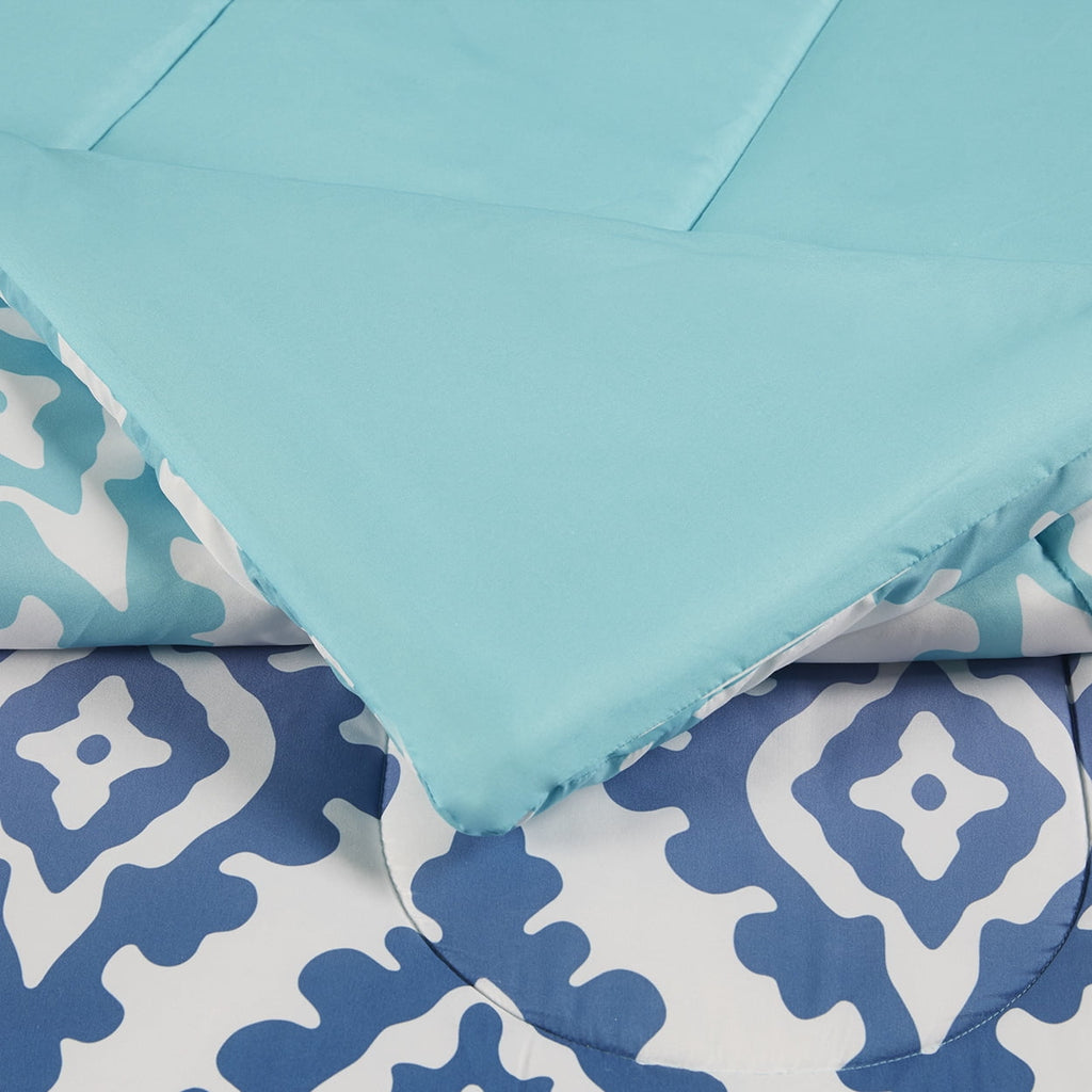Velmora™ Teal and Purple 6 Piece Bed in a Bag Comforter Set with Sheets, Twin/Twin XL